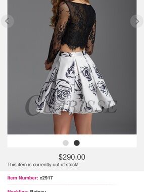 Clarisse White Skater Skirt with Black Floral Print